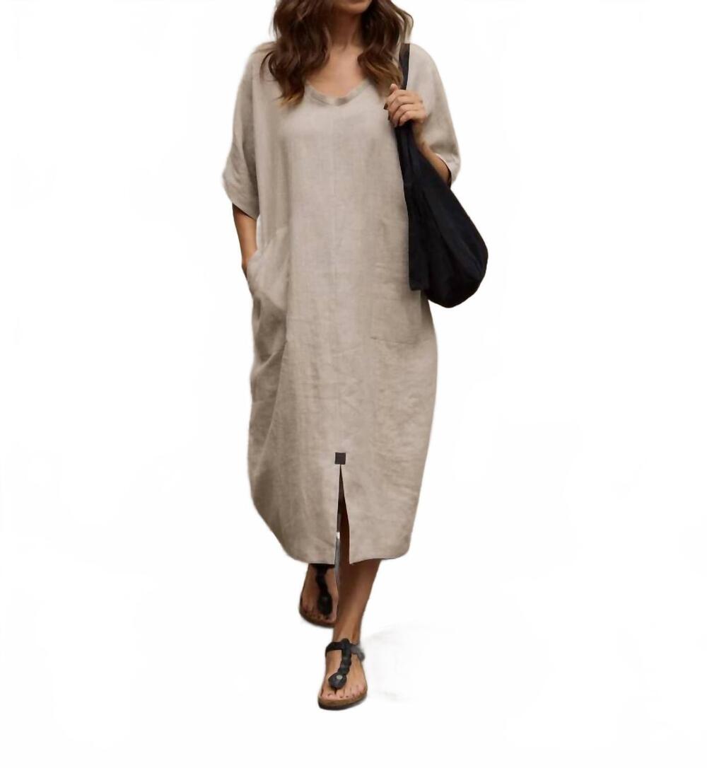 NEW HENRIETTE STEFFENSEN hemp long dress in nature